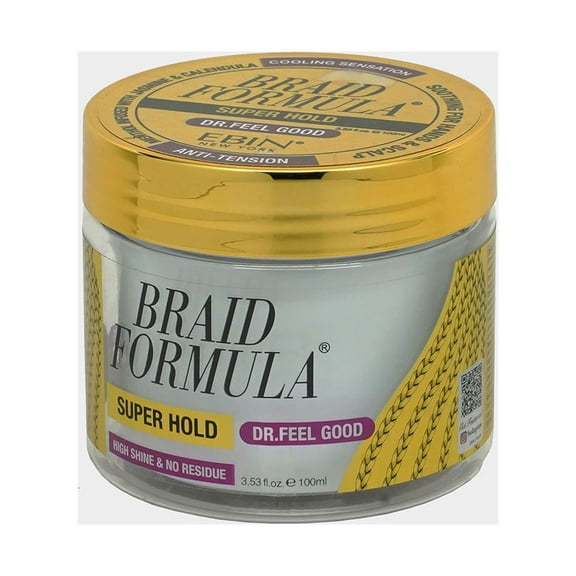 EBIN New York Braid Formula Dr. Feel Good Super Hold, 3.53fl. oz. | Menthol Infused to give Cooling Sensation, Smoothing with High Shine, Long Lasting Hold, Great for Braids, Locks, Twists, No Residue