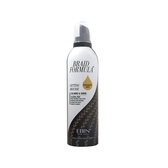 Ebin New York Braid Formula, Setting Mousse, Rosemary Mint + Biotin, Calming & Shine 12.49oz