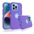 thumbnail image 1 of EBIZCITY Case for iPhone 14, 14 Pro, 14 Plus, 14 Pro Max, Case Cover for iPhone 14, 14 Pro, 14 Plus, 14 Pro Max, Shockproof Heavy Duty Hard Plastic & Rubber Rugged Bumper 3-in-1 Case Cover - Purple, 1 of 6