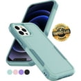thumbnail image 1 of EBIZCITY for iPhone 12 Case and iPhone 12 Pro Case with Screen Protector, Heavy Duty Shockproof Armor Hard Plastic & Rubber Rugged Bumper 2-in-1 Case Cover 6.1" -Turquoise, 1 of 8