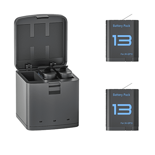 2-Pack Hero 13 Batteries 3.89V 2100mAh Large Capacity Rechargeable Battery and 3 Slots Fast Charger Station with Smart LED Indicators fully compatible with GoPro Hero 13 Black