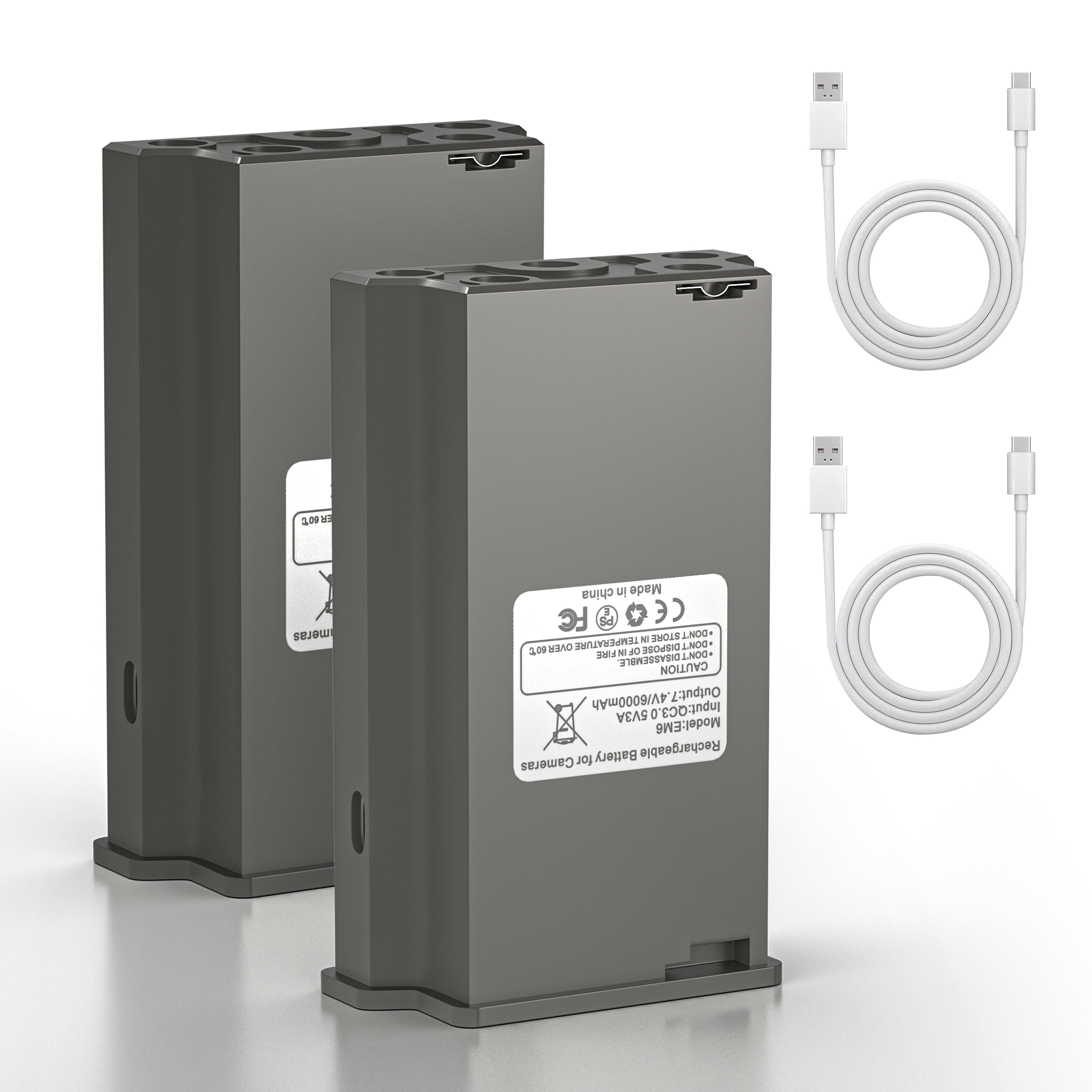 2-Pack 6000mAh Replacement Battery For Tactacam Reveal Trail Cameras - Compatible With X, X Pro, SK, XB Models