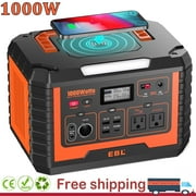 EBL Portable Power Station 110V 1000W Solar Generator (Surge 2000W), 999Wh 270000mAh Lithium Battery for Home Emergency Outdoor RV