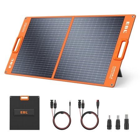 EBL 100W Portable Solar Panels for Power Station 240/300/500/1000/1500/2000 Waterproof Foldable Solar Charger for Outdoor Camping