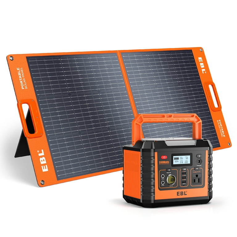 EBL 100W Solar Panel Portable Power Station 1000W Solar Generator with AC Outlets QC3.0 USB and PD60W Port Charger for Outdoor Camping Home