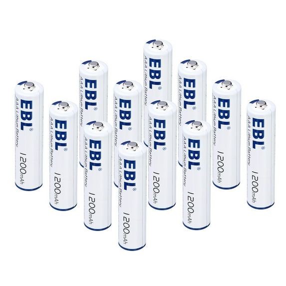 EBL 12-Pack 1200mAh Li-Ion AAA Batteries Long Lasting & Leakproof