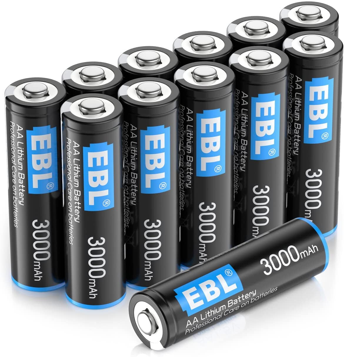 EBL 12 Pack 3000mAh 1.5V AA Lithium Batteries - High Performance Constant  Volt AA Lithium Battery for High-Tech Devices (Non-Rechargeable)