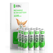 EBL 12-Pack AAA Rechargeable Batteries 1.2V 1100mAh Ni-MH Triple A Batteries