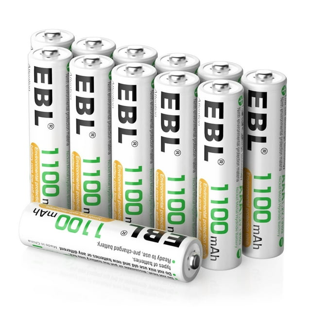 EBL 12Pack AAA Rechargeable Batteries 1.2V 1100mAh NiMH Triple A Batteries