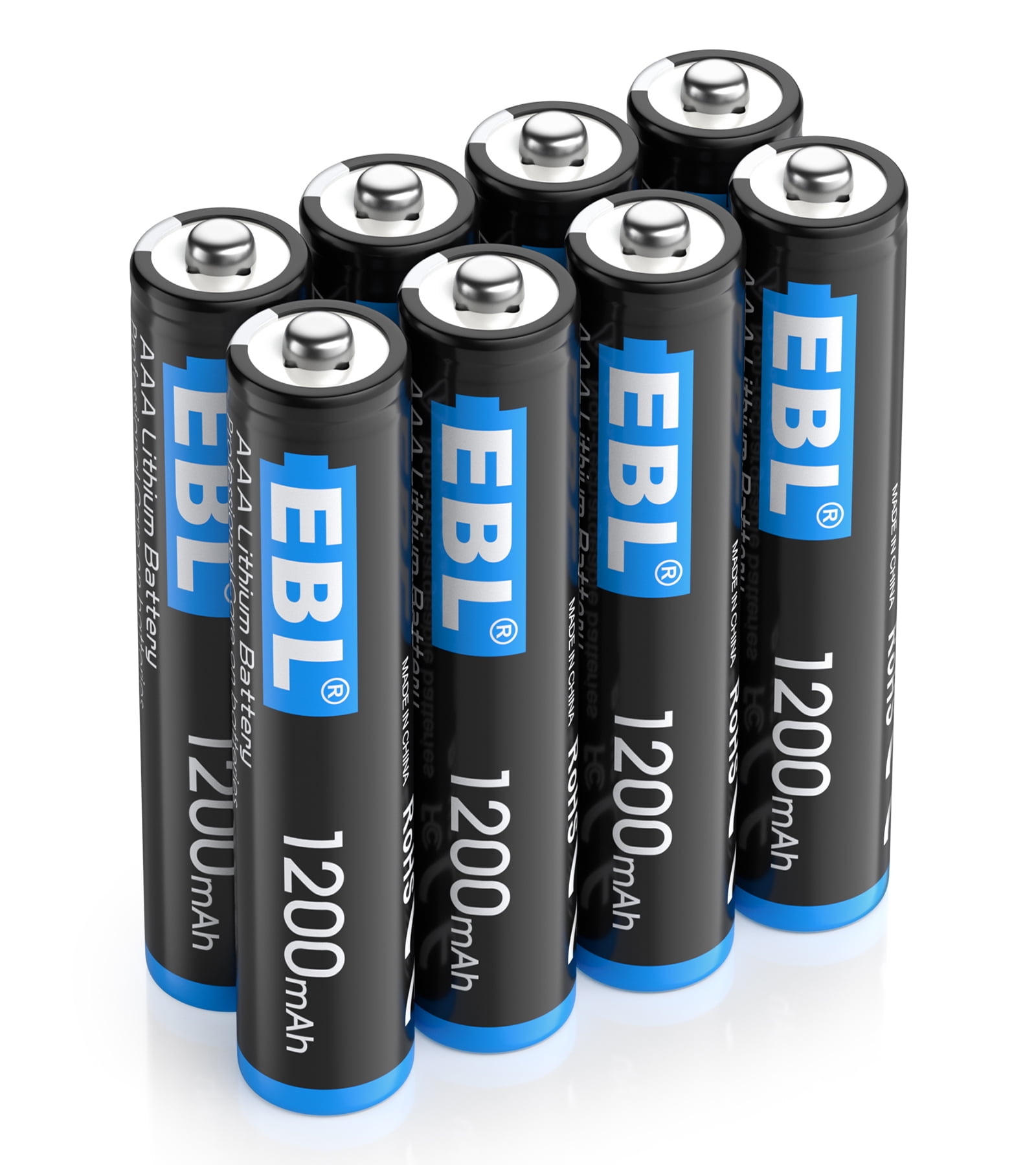 EBL 1200mAh 1.5V AAA Lithium Batteries - High Performance Constant 1.5 Volt Non-Rechargeable Battery, 8 Counts