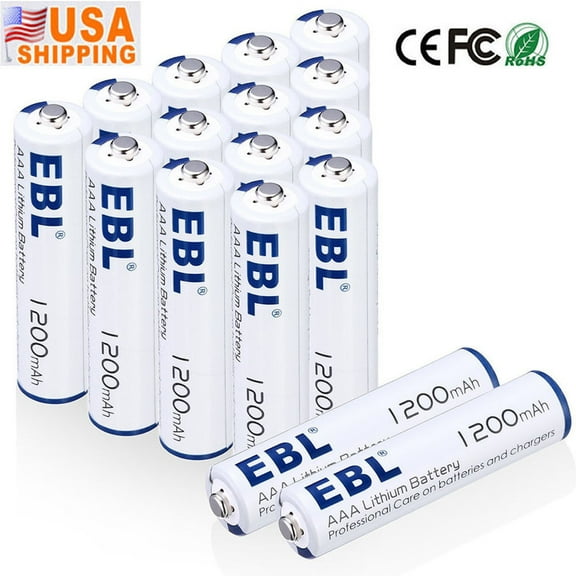EBL 1200mAh AAA Lithium Batteries 1.5V Battery (16 Pack) Long Lasting & Leakproof