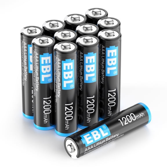 EBL 1200mAh AAA Lithium Batteries (12 Pack) High Performance Constant 1.5 Volts for High-Tech Devices