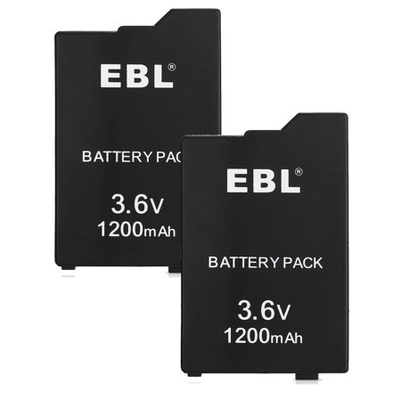 EBL 1200mAh Power Battery for Sony PSP 2000, PSP 3000, PSP-S110 Game Console, 2 Count