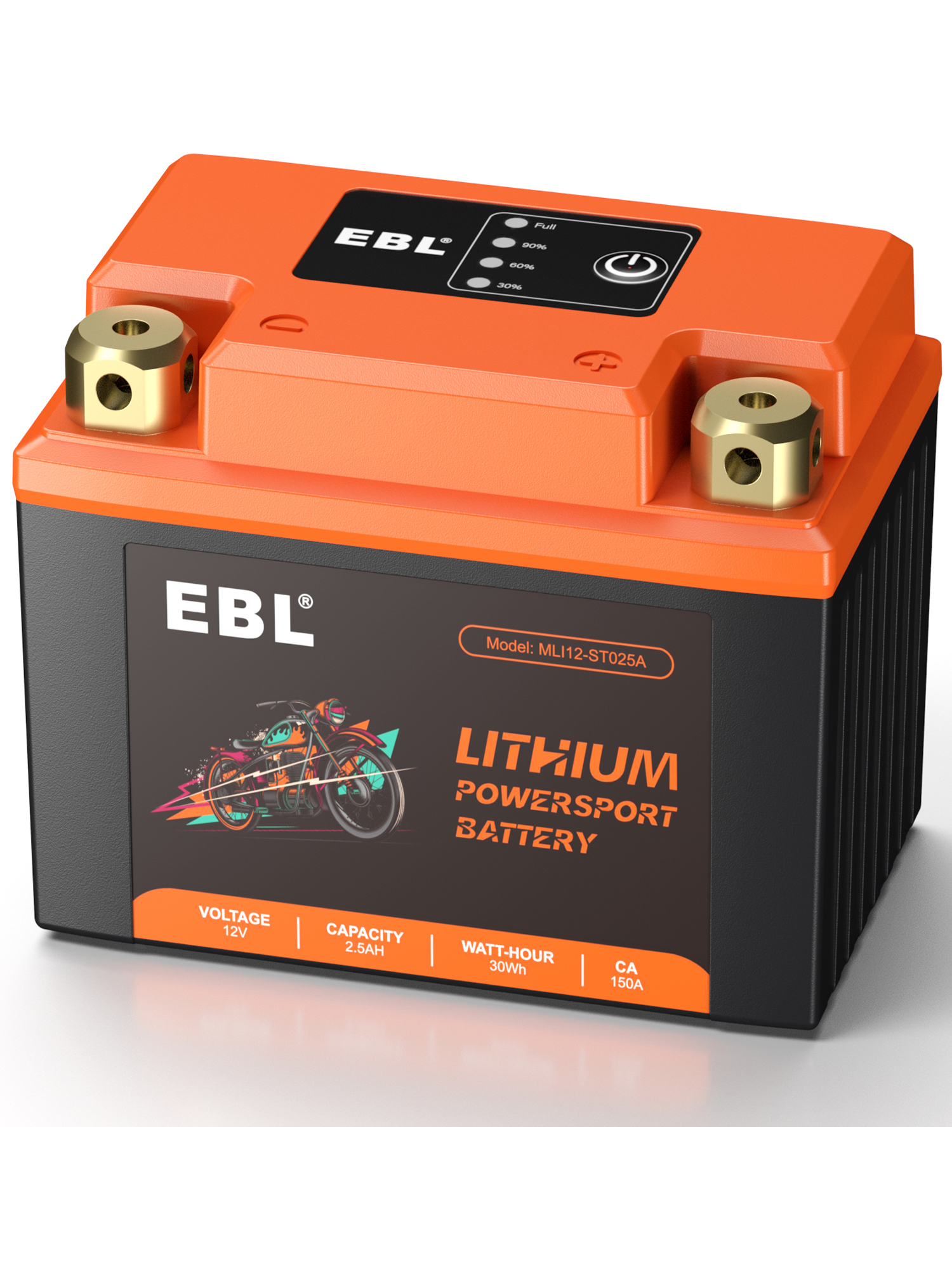 EBL 150A YTX4LBS Lithium Motorcycle Battery 12V 2.5Ah LiFePO4