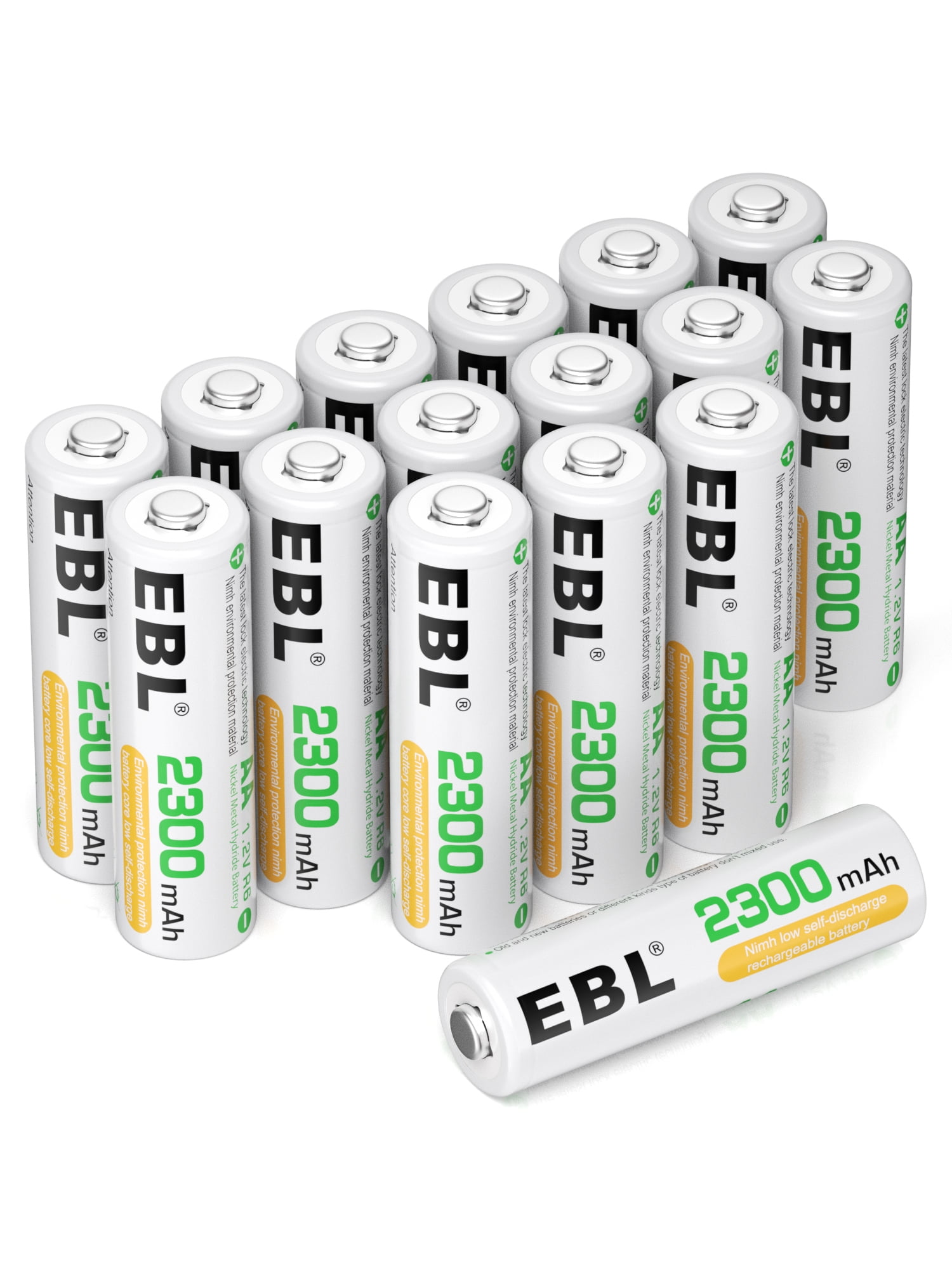 EBL 16Counts AA Rechargeable Batteries 2300mAh High Capacity AA