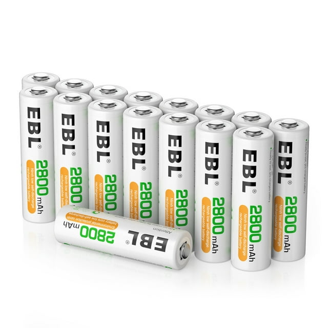 EBL 16Counts Aa Rechargeable Batteries 2800mAh Aa Batteries NiMH
