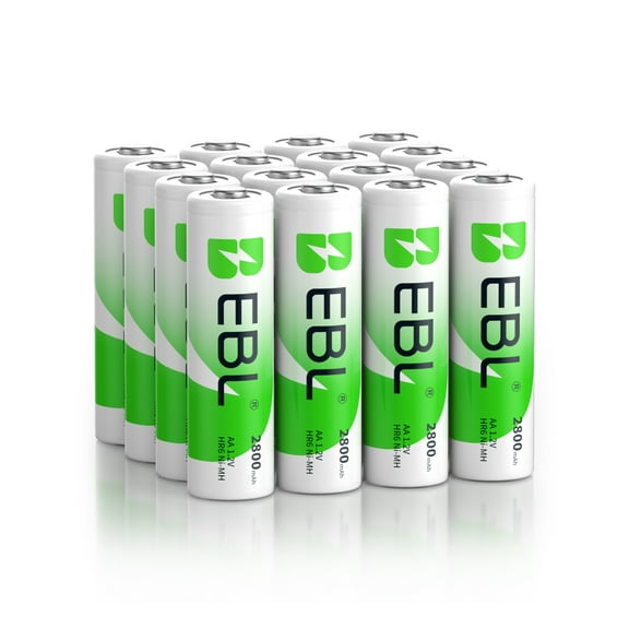 EBL 16-Counts Aa Rechargeable Batteries 2800mAh Aa Batteries NiMH Double A Battery 1.2V