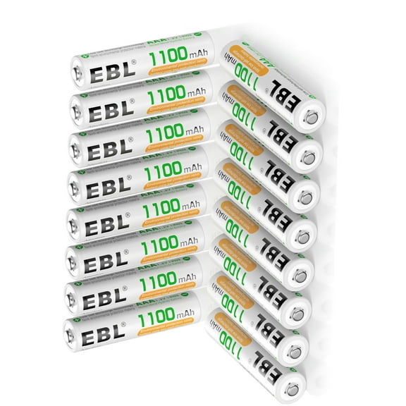 EBL 16-Pack 1.2V AAA Battery Ni-MH 1100mAh Rechargeable Batteries for Camera Toys flashlight