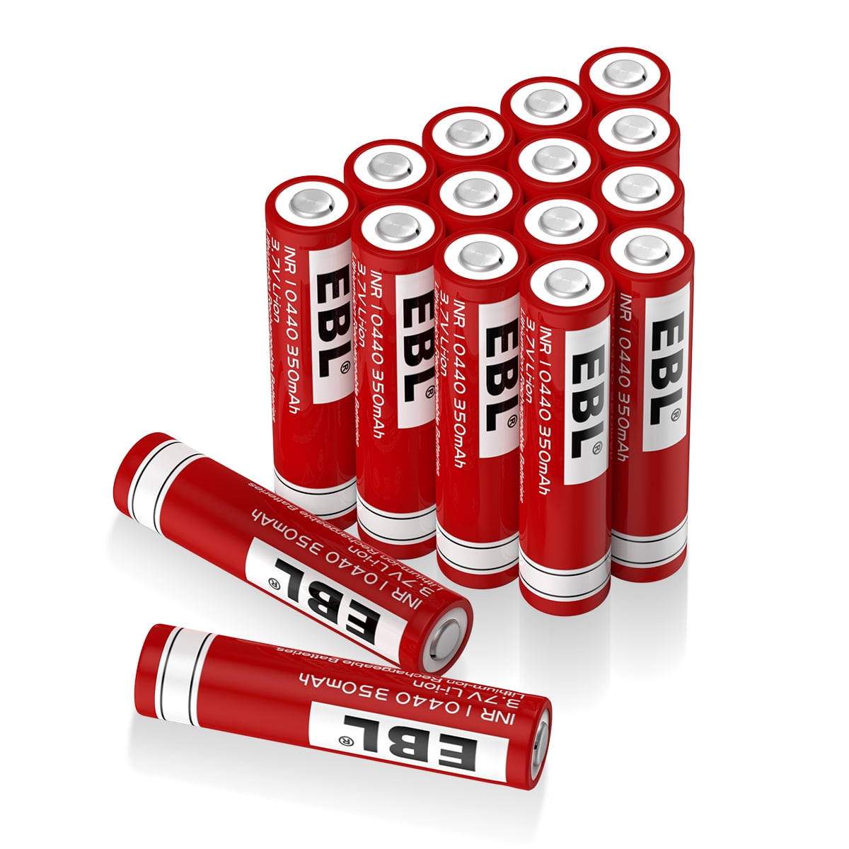 EBL 16-Pack 3.7V 10440 Li-Ion Rechargeable Batteries