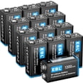 thumbnail image 1 of EBL 16Packs 9 Volt 1200mAh 9V Lithium Batteries Non-Rechargeable Metal Battery, 1 of 8
