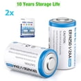 thumbnail image 1 of EBL 2 Pack 1/2 AA Size 14250 ER14250 3.6V Lithium Batteries, 1200mAh High Capacity Batteries for Dog Collars and Baby Movement Monitor Alarm Systems and More (Non-Rechargeable), 1 of 7