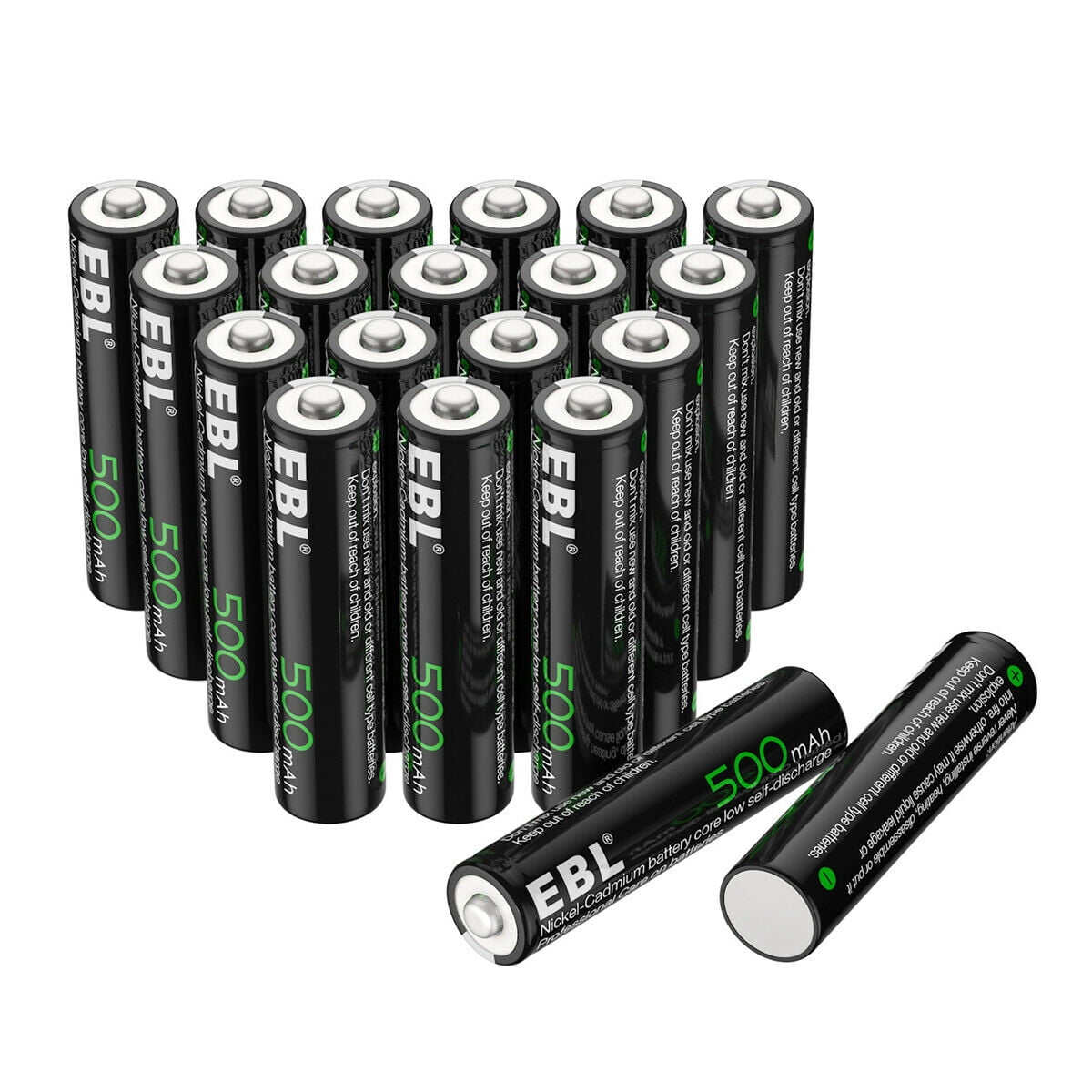 EBL 20-Pack 1.2V 600mAh Ni-MH Rechargeable AAA Batteries for Garden Solar Light