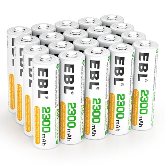 EBL 20-Pack 2300mAh AA Ni-MH Rechargeable Batteries