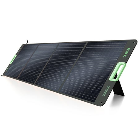 EBL 200W Portable Solar Panel, Foldable High-Efficiency Solar Charger with MC-4 & Anderson Connectors, IP65 Waterproof for Power Stations, Camping, RV, Emergency Backup
