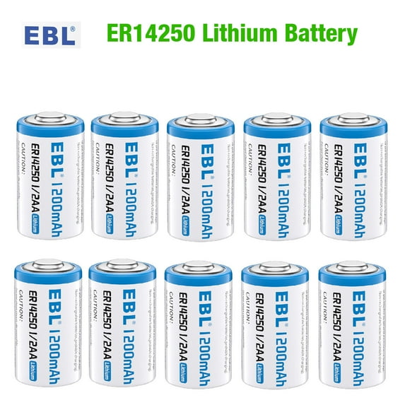 EBL 20packs ER14250 CR14250 1/2AA Batteries 3.6V Lithium Button Top 1200mAh