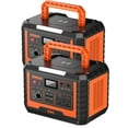 thumbnail image 1 of EBL 2Packs Portable Power Station 1000W Solar Generator(Peak 2000W) 270000mAh Waterproof for Camping, 1 of 15