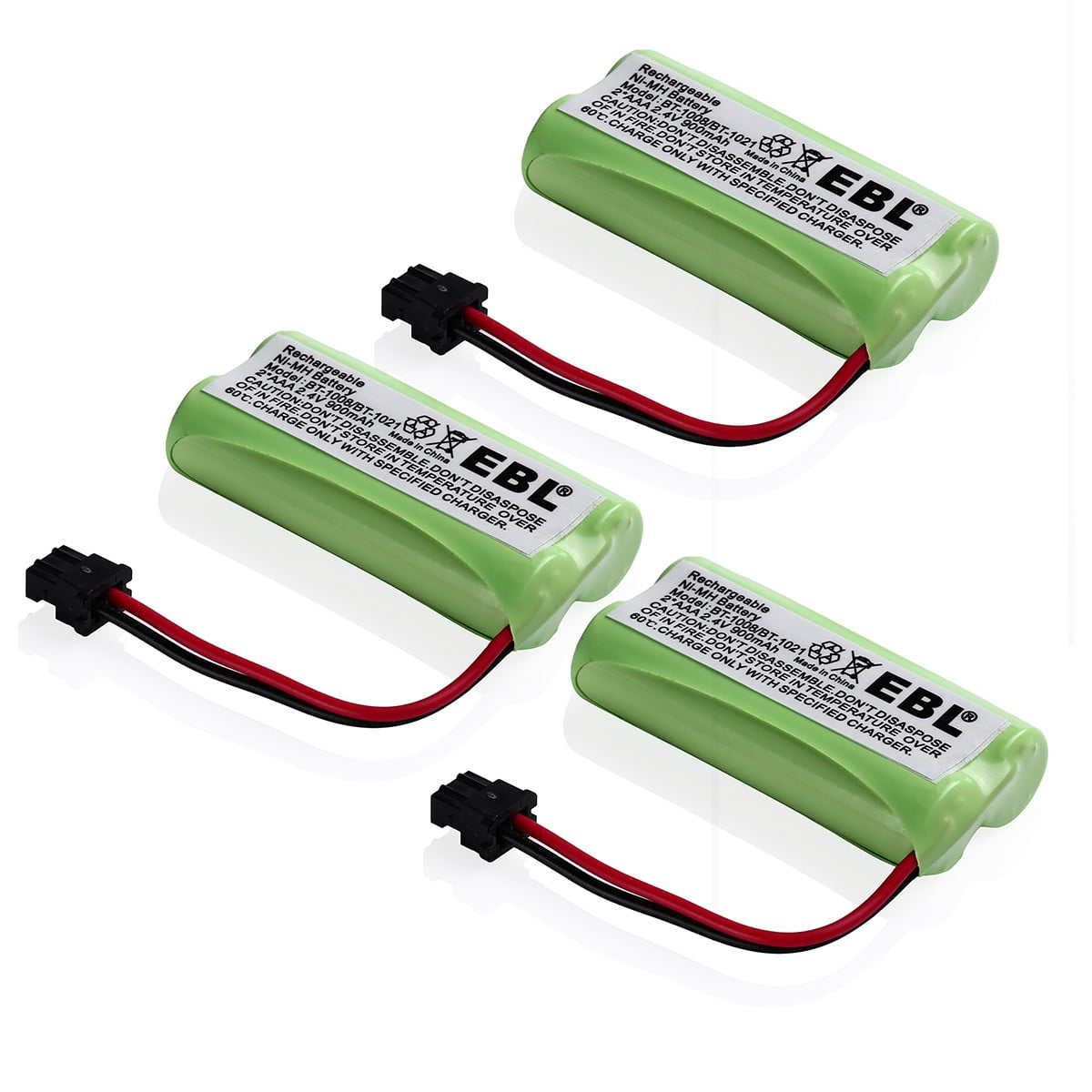 EBL 3Pack 2.4V 900mAh Cordless Phone Batteries Replacement for Uniden BT1008 BT1008S BT1016