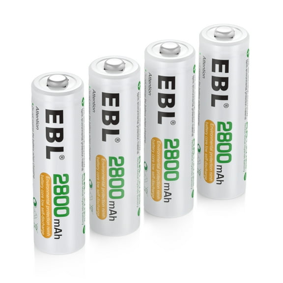 EBL 4-Pack 1.2v AA Battery 2800mAh Ni-MH Rechargeable Batteries
