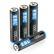 EBL 4-Pack 1200mAh 1.5V AAA Lithium Batteries - High Performance Constant Volt for High-Tech Devices