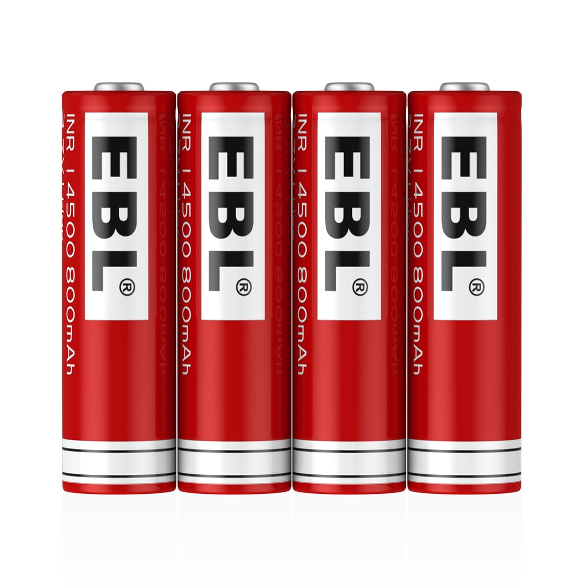 EBL 4-Pack 14500 3.7V 800mAh Li-Ion Rechargeable Batteries 