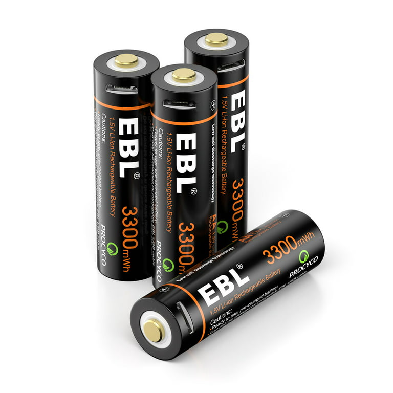 EBL 1.5V Rechargeable AA AAA Li-ion Lithium Batteries 1200
