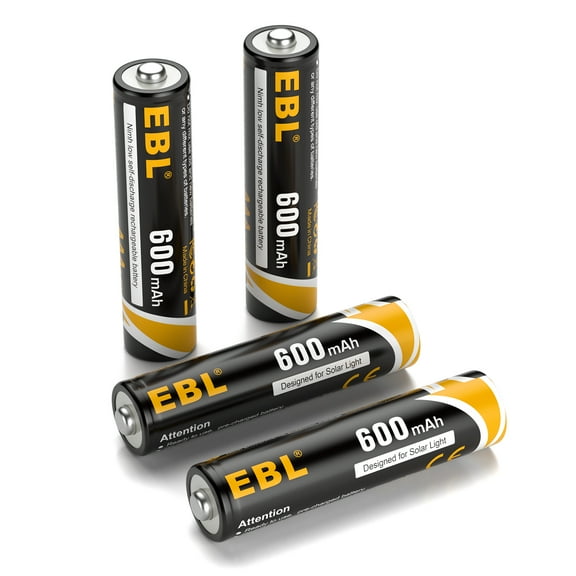 EBL 4-Pack AAA Rechargeable Batteries for Garden Solar Light