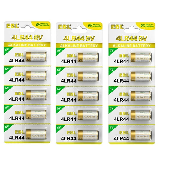 EBL 4LR44 6V Alkaline Batteries 476A A544 4G13 PX28 Battery, 15-Pack