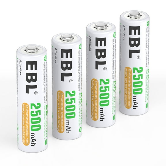 EBL 4Pack 2500mAh AA 2A NI-MH Rechargeable Batteries NIMH Battery 1.2V With Case Box