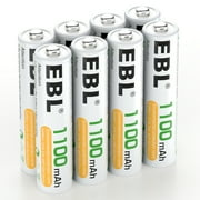 EBL AAA Rechargeable Batteries 1100mAh for Camera Toys Flashlight, Nimh, Triple a Batteries, 8-Pack