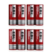 EBL 8-Pack 5000Ah 26650 Li-ion Rechargeable Battery 3.7V 5000mAh HIGH Capacity INR with Storage Case for Flashlight