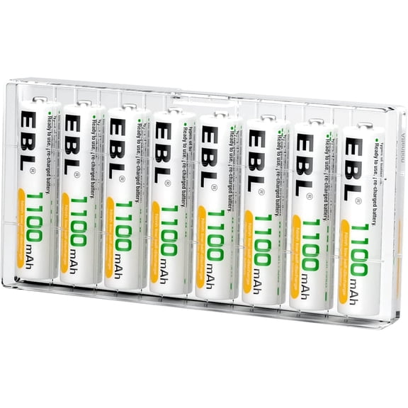 EBL 8 Pack AAA Ni-MH Rechargeable Batteries AAA Batteries ProCyco Technology Typical 1100mAh, 1.2V