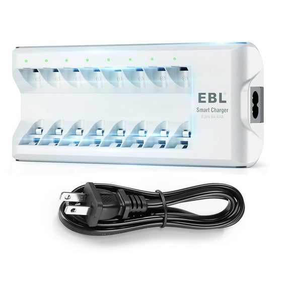 EBL 8 Slot Individual LED Battery Charger for AA AAA Rechargeable Batteries