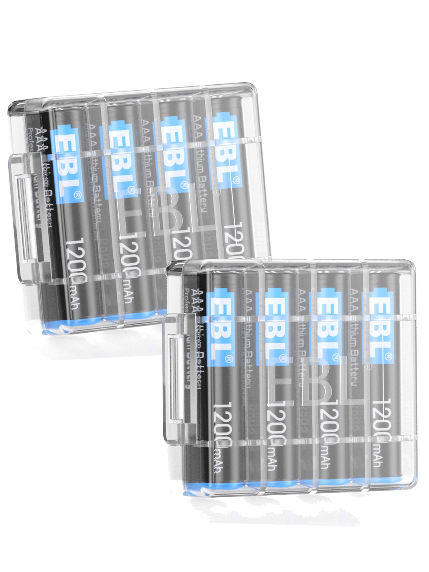 EBL 8packs AAA 1200mAh Lithium Batteries Leakproof 1.5V Long Lasting with Storage Box