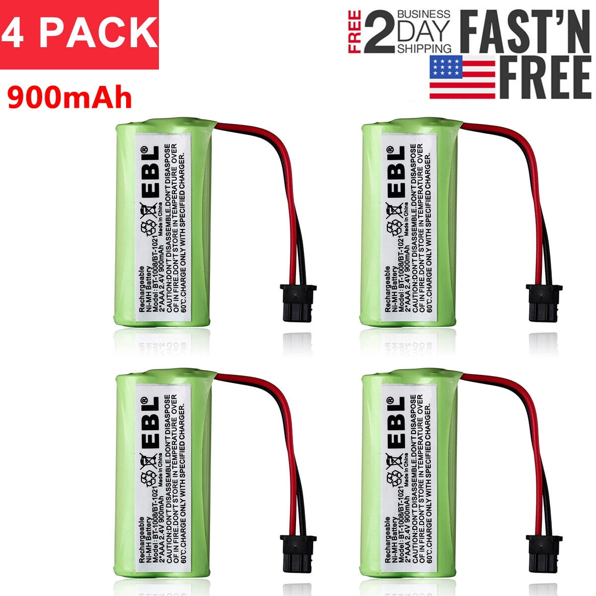 EBL 900mAh NiMH Cordless Home Phone Battery for Uniden BT1008 BT1008