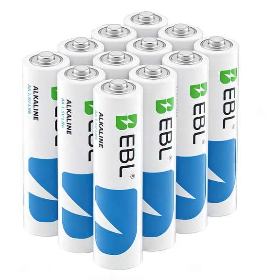EBL AA Batteries 12 Pack, Non-Rechargeable 1.5V Alkaline Double A Batteries, Long-Lasting for Household Devices, 10-Year Shelf Life