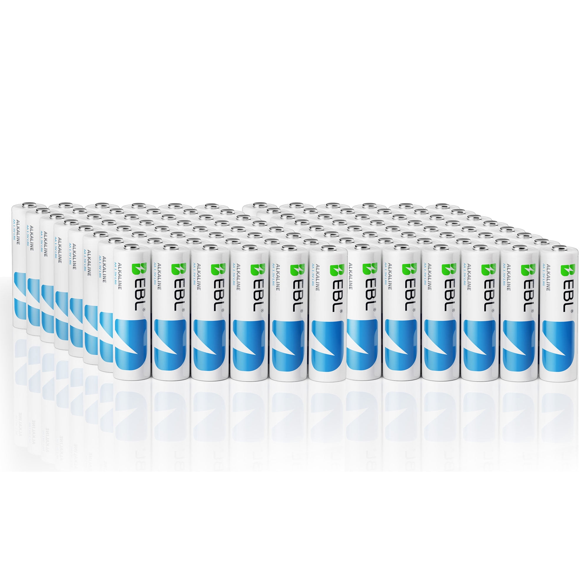 EBL AA Batteries 96 Pack Bulk, Non-Rechargeable 1.5V Alkaline Double A Batteries, Long-Lasting High-Capacity Supply, 10-Year Shelf Life for Home & Office