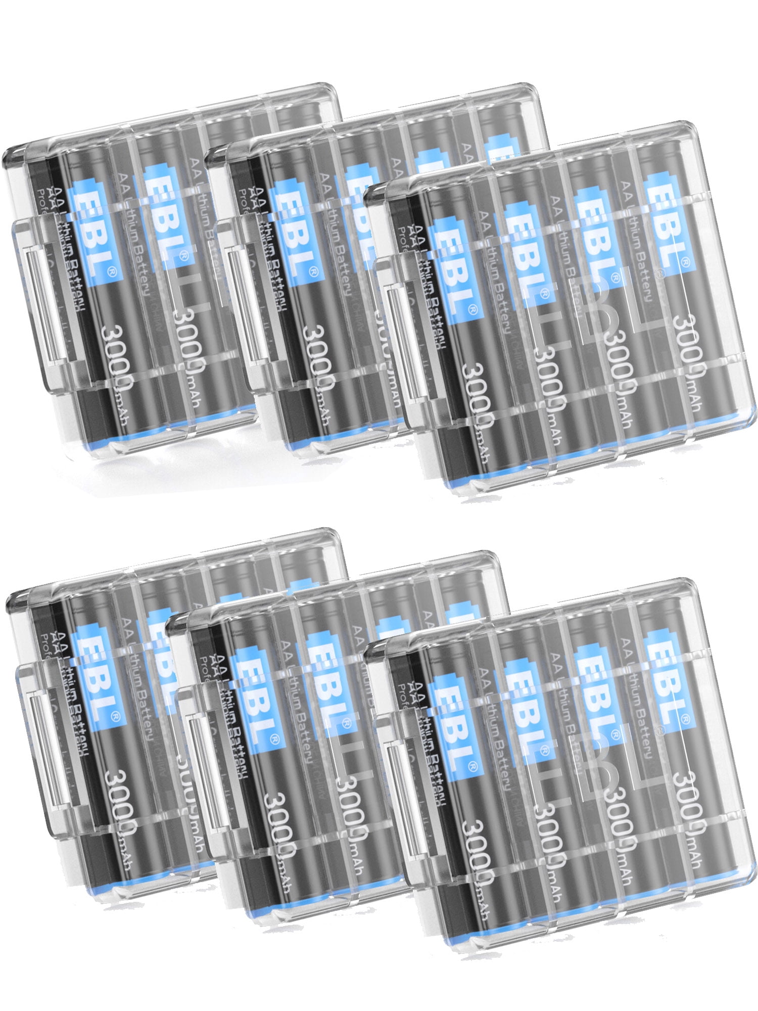 EBL AA Lithium Batteries 24 Pack 1.5V 3000mAh - Longer Lasting Non-Rechargeable Lithium AA Batteries Double A Batteries