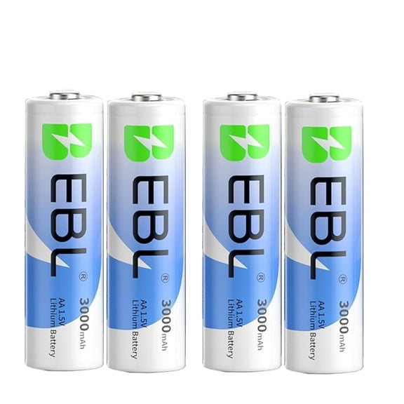 EBL AA Lithium Batteries (4-Pack), Non-Rechargeable Batteries