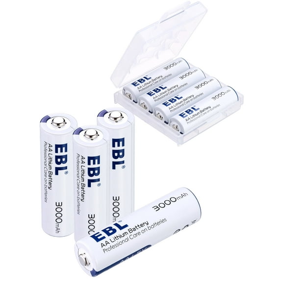 EBL AA Lithium-Ion Batteries 3000mAh 1.5V Double A Batteries, 8-Pack