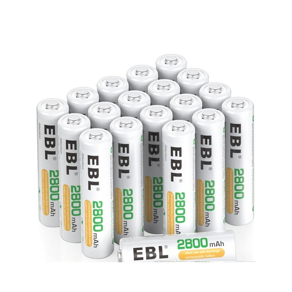 EBL AA Rechargeable Batteries, 2,800mAh General Purpose Double a Battery, 19+1 Bonus